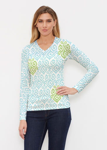 Crayola Aqua- Lime (8029) ~ Butterknit Long Sleeve V-Neck Top