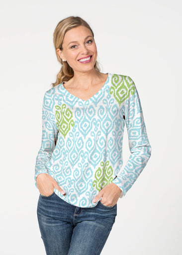 Crayola Aqua- Lime (8029) ~ French Terry V-neck Top