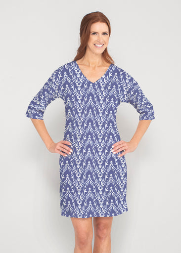 Budding Antlers (8030) ~ Drop Shoulder 3/4 Sleeve V-Neck Dress