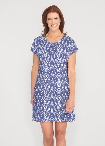 Budding Antlers (8030) ~ French Terry Short Sleeve Crew Dress