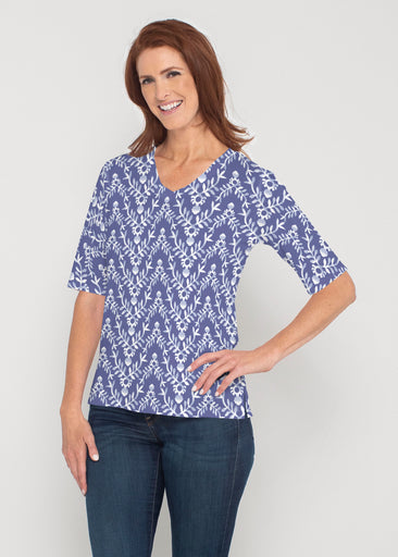Budding Antlers (8030) ~ Signature Elbow Sleeve V-Neck Top