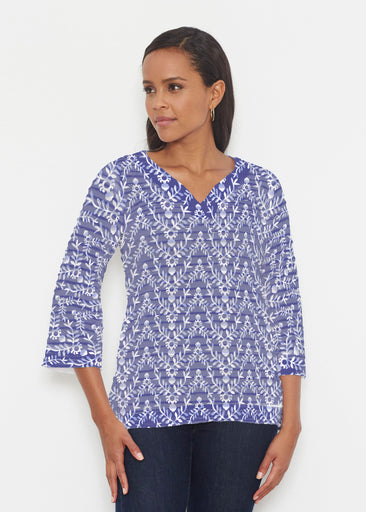 Budding Antlers (8030) ~ Banded 3/4 Bell-Sleeve V-Neck Tunic