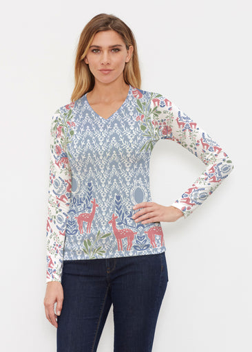 Doe A Deer (8031) ~ Butterknit Long Sleeve V-Neck Top