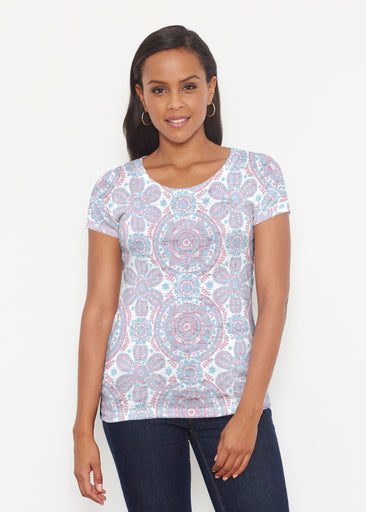 Etched Mod Blue (8033) ~ Short Sleeve Scoop Shirt