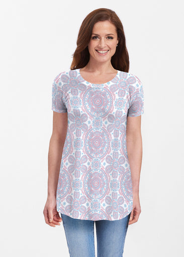 Etched Mod Blue (8033) ~ Short Sleeve Butterknit tunic