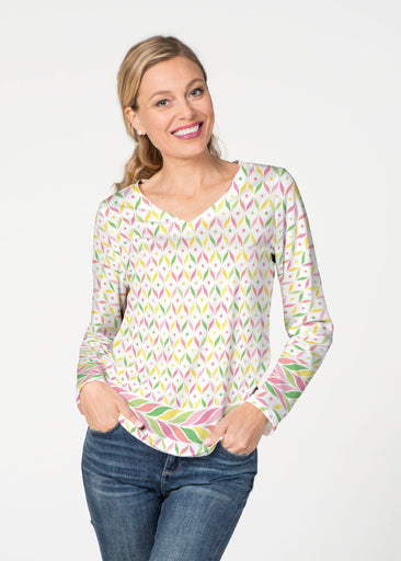 Tutti Fruitti (8036) ~ French Terry V-neck Top