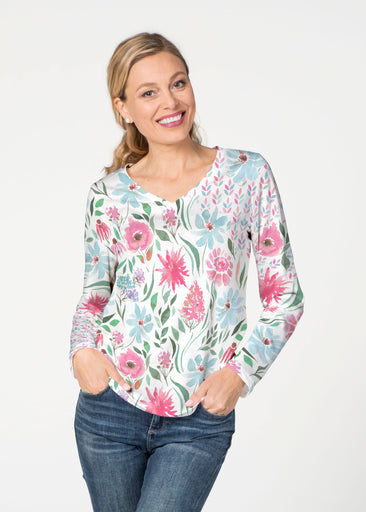 Hello Dolly (8038) ~ French Terry V-neck Top