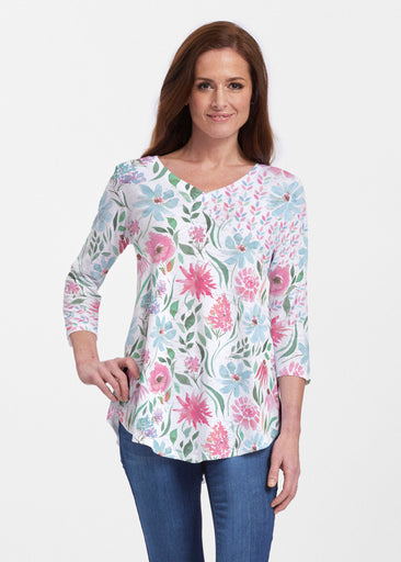Hello Dolly (8038) ~ V-neck Flowy Tunic