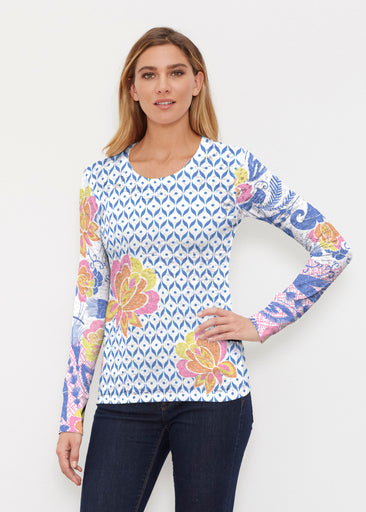 Vintage Blooms (8039) ~ Thermal Long Sleeve Crew Shirt