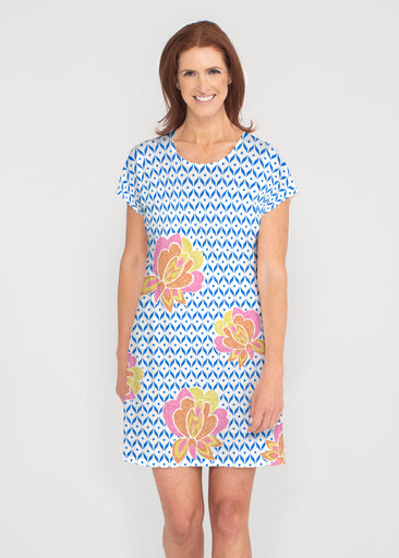 Vintage Blooms (8039) ~ French Terry Short Sleeve Crew Dress