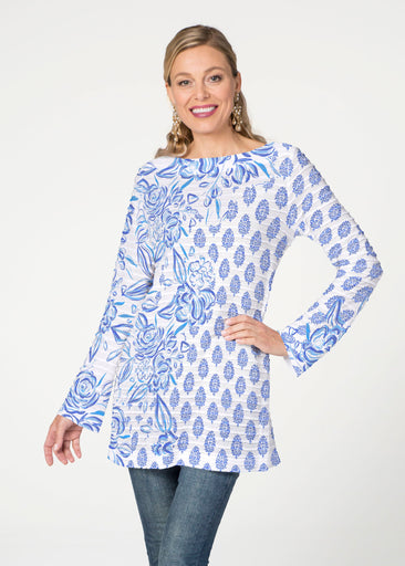 Flora (8041) ~ Banded Boatneck Tunic