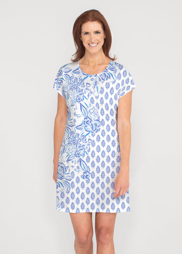 Flora (8041) ~ French Terry Short Sleeve Crew Dress