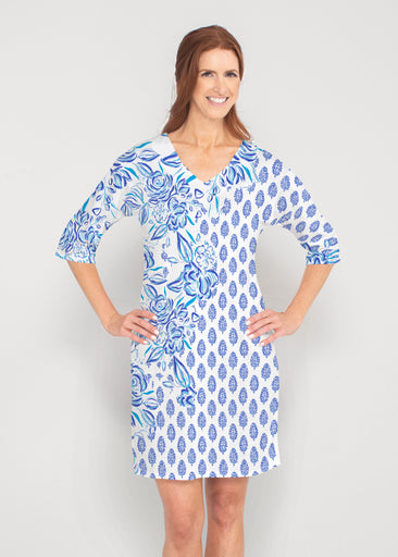 Flora (8041) ~ Lucy 3/4 Sleeve V-Neck Dress