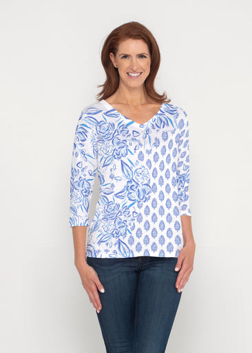 Flora (8041) ~ Signature 3/4 Sleeve V-Neck Top