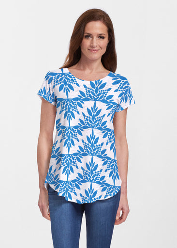 Eccentric (8043) ~ Short Sleeve Scoop Neck Flowy Tunic