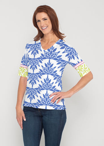 Eccentric (8043) ~ Signature Elbow Sleeve V-Neck Top