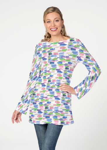 Pops of Bliss (8047) ~ Banded Boatneck Tunic