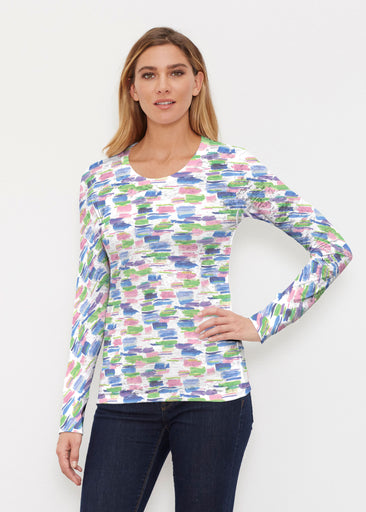 Pops of Bliss (8047) ~ Thermal Long Sleeve Crew Shirt