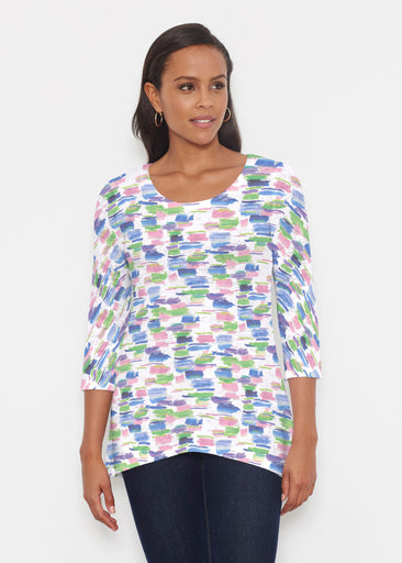 Pops of Bliss (8047) ~ Katherine Hi-Lo Thermal Tunic