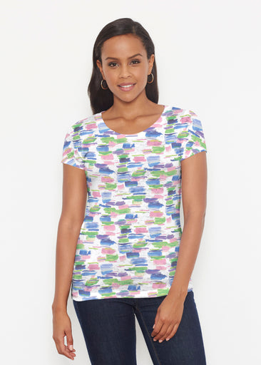 Pops of Bliss (8047) ~ Short Sleeve Scoop Shirt