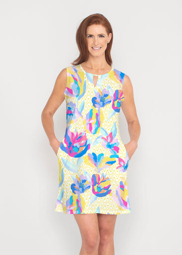 Floral Spades (8048) ~ French Terry Keyhole Sleeveless Dress