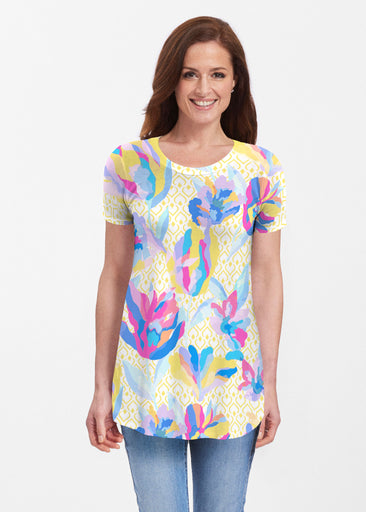 Floral Spades (8048) ~ Short Sleeve Butterknit tunic