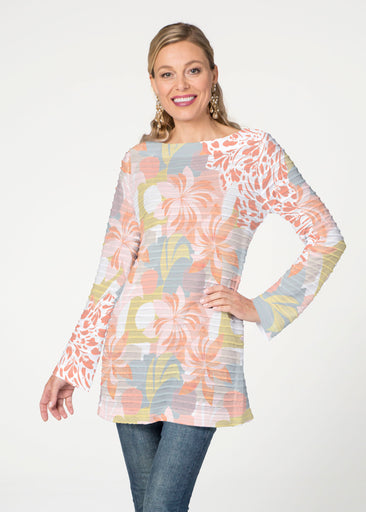 Garden Collage (8049) ~ Banded Boatneck Tunic