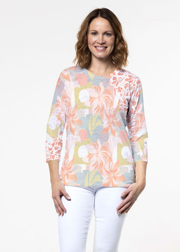 Garden Collage (8049) ~ Signature 3/4 Sleeve Crew Neck Top