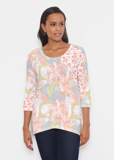 Garden Collage (8049) ~ Katherine Hi-Lo Thermal Tunic