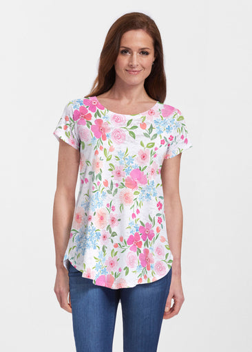 Rosie Dots (8053) ~ Short Sleeve Scoop Neck Flowy Tunic