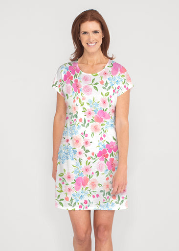 Rosie Dots (8053) ~ French Terry Short Sleeve Crew Dress