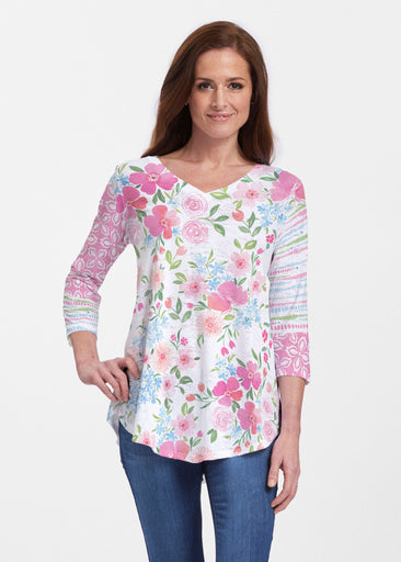 Rosie Dots (8053) ~ V-neck Flowy Tunic