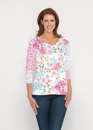 Rosie Dots (8053) ~ Signature 3/4 Sleeve V-Neck Top