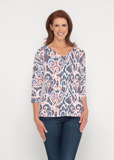 Boho Paisley (8054) ~ Signature 3/4 Sleeve V-Neck Top