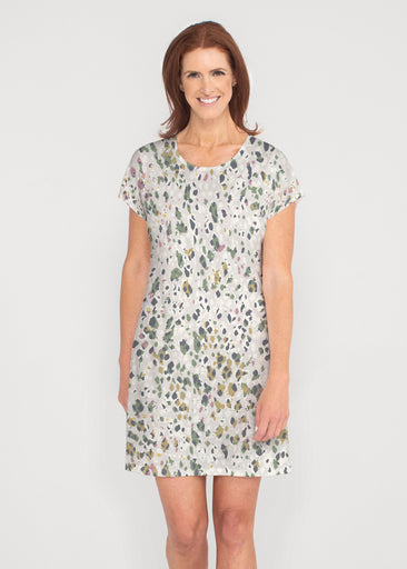 Jazzy Spots (8055) ~ French Terry Short Sleeve Crew Dress
