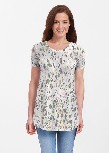 Jazzy Spots (8055) ~ Short Sleeve Butterknit tunic