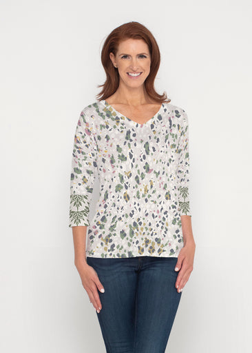 Jazzy Spots (8055) ~ Signature 3/4 Sleeve V-Neck Top