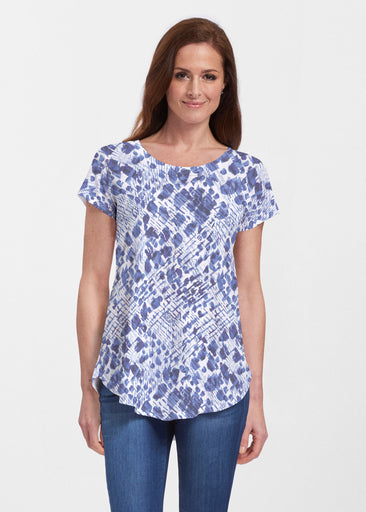 Sophia (8056) ~ Short Sleeve Scoop Neck Flowy Tunic