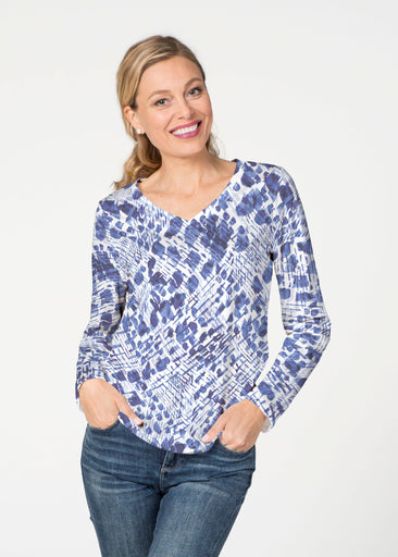 Sophia (8056) ~ French Terry V-neck Top