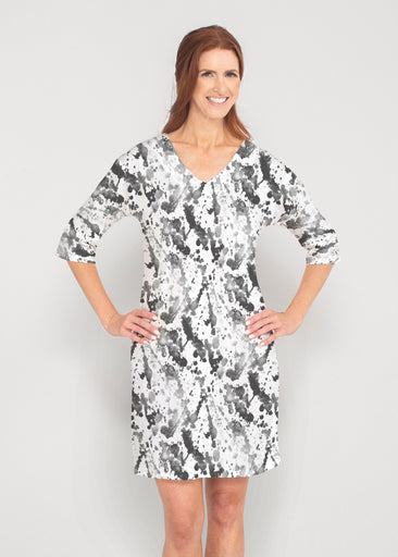 Trixie (8057) ~ Drop Shoulder 3/4 Sleeve V-Neck Dress