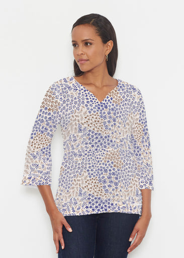 Annabelle Autumn (8058) ~ Banded 3/4 Bell-Sleeve V-Neck Tunic