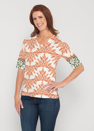 Eccentric Spice (8059) ~ Signature Elbow Sleeve V-Neck Top