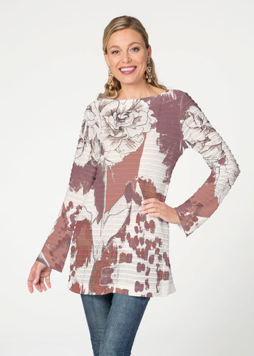 Rusty Rose (8062) ~ Banded Boatneck Tunic