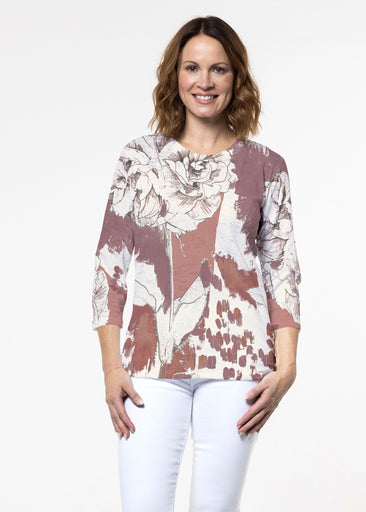 Rusty Rose (8062) ~ Signature 3/4 Sleeve Crew Neck Top