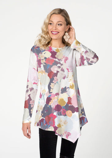 Colorful Poms (8063) ~ Asymmetrical French Terry Tunic