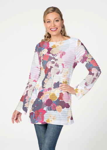 Colorful Poms (8063) ~ Banded Boatneck Tunic