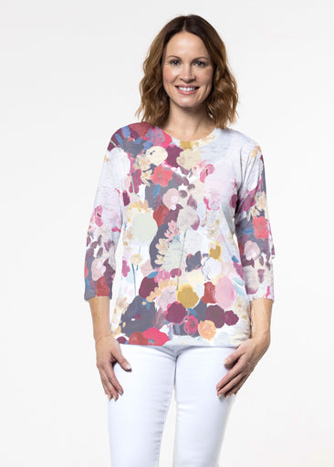 Colorful Poms (8063) ~ Signature 3/4 Sleeve Crew Neck Top