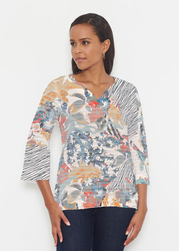 Maddy Sketch (8065) ~ Banded 3/4 Bell-Sleeve V-Neck Tunic