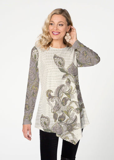 Crocodile Vine (8066) ~ Asymmetrical French Terry Tunic