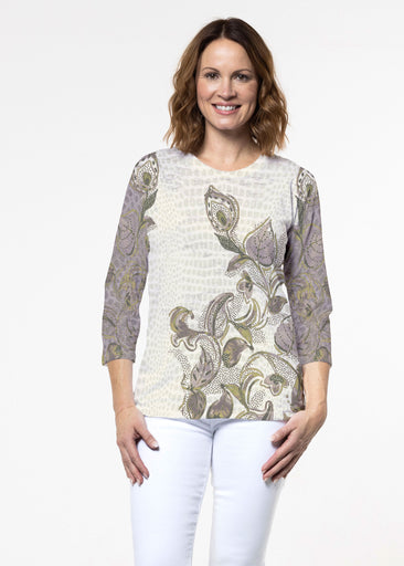 Crocodile Vine (8066) ~ Signature 3/4 Sleeve Crew Neck Top